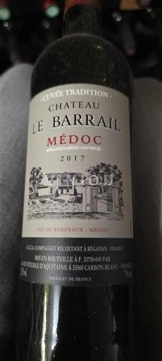 Bordeaux Médoc Château Le Barrail Tradition 2017
