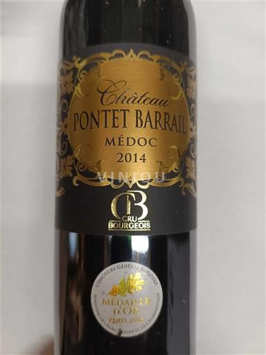 Bordeaux Médoc Cru Bourgeois Château Pontet Barrail 2014