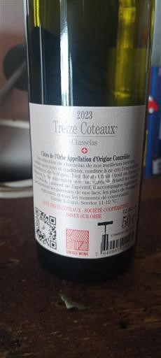 Waadt Côtes de l'Orbe AOC Cave des 13 Coteaux Treize Coteaux 2023