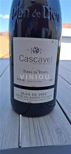 Vin Rouge sec Terre de Vents Cascavel 2017 France Vallée du Rhône Côtes-du-rhône-villages AOC