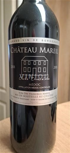 Vin Rouge sec Cuvée Chancelade Château Mareil 2008 France Bordeaux Médoc AOC