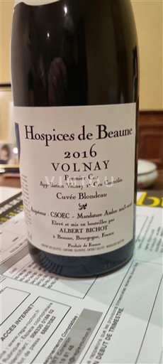 Burgundija Volnay Premier Cru Hospices de Beaune Blondeau 2016