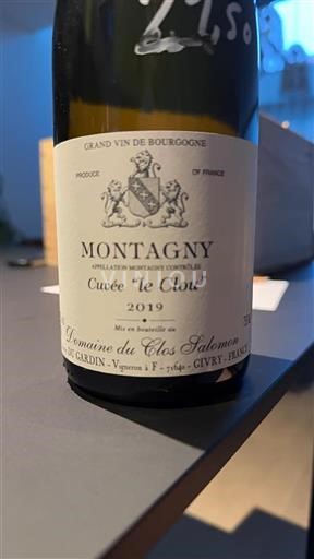 Bourgogne Montagny Domaine Clos Salomon le Clou 2019