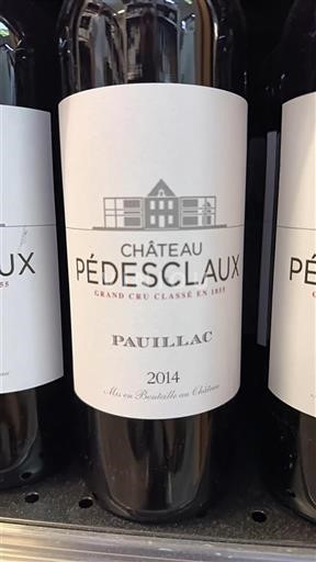 Bordeaux Pauillac Grand Cru Pédesclaux 2014