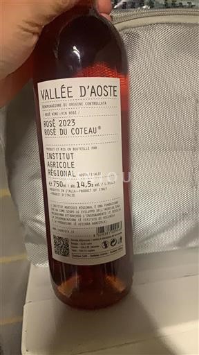 Vin Rosé sec Rosé du Coteau Institut Agricole Régional 2023 Italie Val d'Aoste DOC