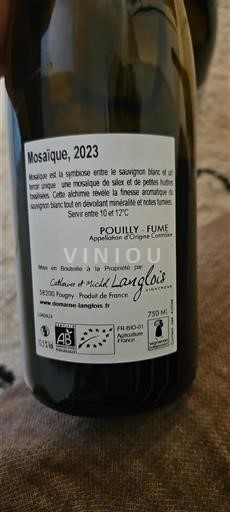 Loiredalen Pouilly-fumé Château Langlois Mosaïque 2023