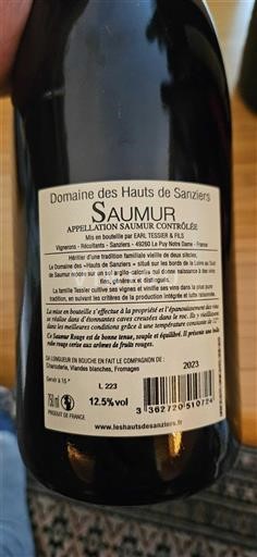 Vallée de la Loire Saumur Domaine Des Hauts de Sanziers 2023