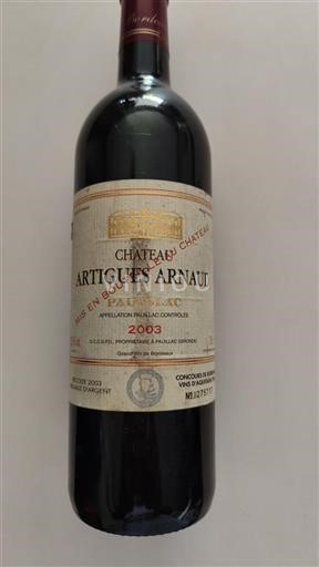 Bordeaux Pauillac Château Artigues Arnaud 2003