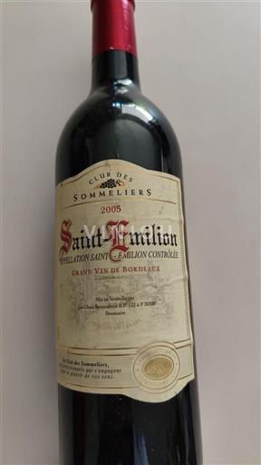 Burdeos Saint-Émilion Club des Sommeliers 2005
