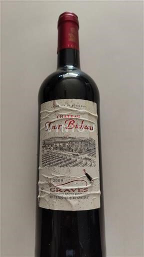 Vin Rouge sec Château Tour Bicheau 2009 France Bordeaux Graves AOC