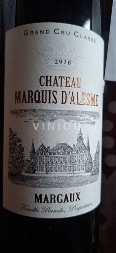 Bordeaux Margaux Grand Cru Château Marquis Alesme 2016