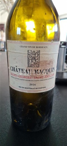 Bordeaux Saint-Georges-Saint-Émilion Château Macquin 2016