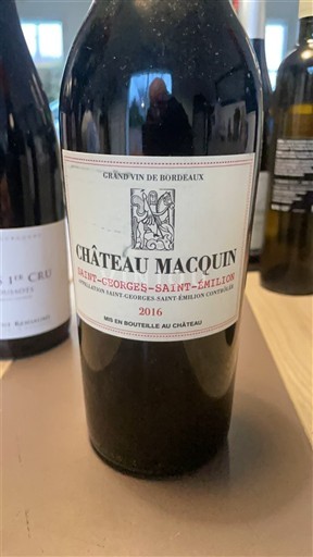 Bordoja Saint-Georges-Saint-Émilion Château Macquin 2016