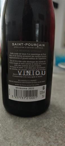 Údolí Loiry Saint-Pourçain Union des Vignerons de Saint-Pourçain-sur-Sioule La Réserve Spéciale 2022