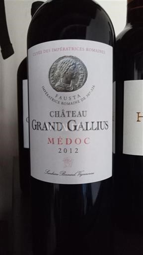 Bordeaux Médoc Château Grand Gallius des Impératrices Romaines 2012
