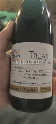 Rhônedalen Beaumes de Venise Rhônea Trias 2018
