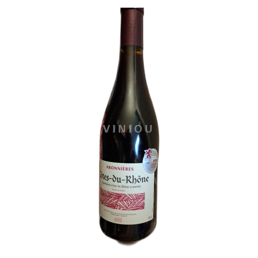 Vin Rouge sec Aronnières 2022 France Vallée du Rhône Côtes-du-rhône AOC