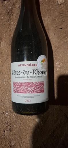 Rhônen laakso Côtes-du-rhône Aronnières 2022