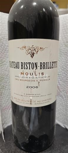 Bordeaux Không được chỉ định Cru Bourgeois Supérieur Château Biston-Brillette 2006