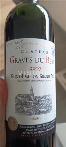 Bordeaux Saint-Émilion Grand Cru Grand Cru Château Graves du Bert 2019