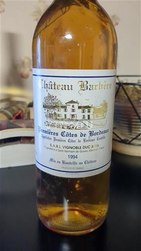 Bordeaux Premières-côtes-de-bordeaux Château Barbère 1994