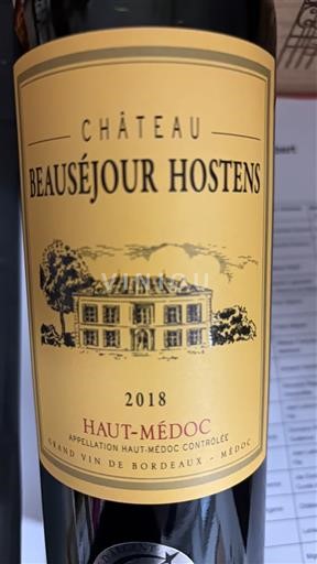 Bordeaux Haut-Médoc Château Beauséjour Hostens 2018