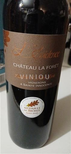 Sudoeste Bergerac Château La Forêt L'Evidence 2018