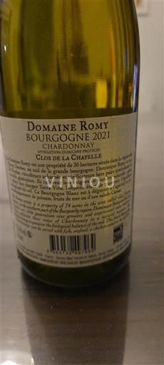 Burgundija Domaine Romy Clos de la Chapelle 2021