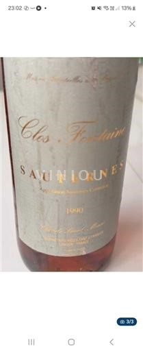 Bordeaux Sauternes Clos Fontaine 1990