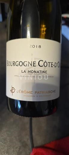 Borgogna Borgogna Côte d'Or Jérôme Patriarche La Monatine 2018