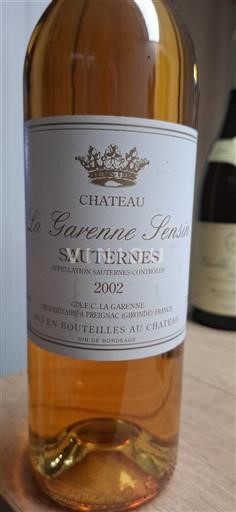 Bordeaux Sauternes Château La Garenne Sensin 2002