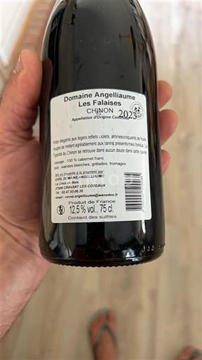 Thung lũng sông Loire Chinon Domaine Angelliaume Les Falaises 2023
