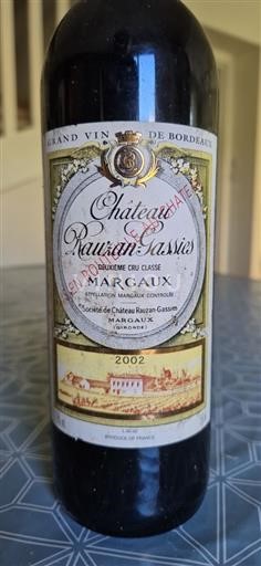 Bordeaux Margaux Deuxième Cru Classé Château Rauzan-Gassies 2002