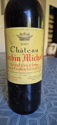 Vin Rouge sec Château Corbin Michotte 2001 France Bordeaux Saint-Émilion Grand Cru AOC Grand Cru Classé