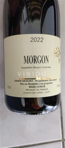 Beaujolais Morgon Didier Demont 2022