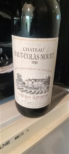 Vin Rouge sec Château Haut-Colas-Nouet 1990 France Bordeaux Bordeaux supérieur AOC