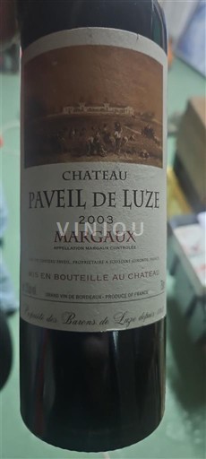 Burdeos Margaux Château Paveil de Luze 2003