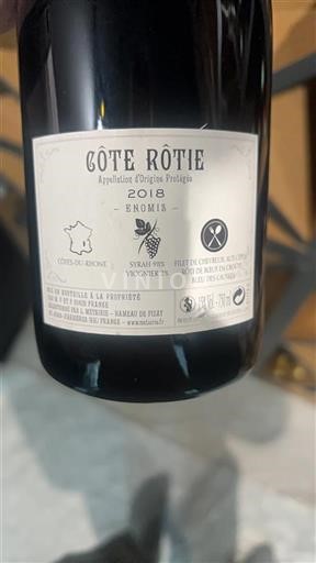 Vin Rouge sec Enomis Metairie 2018 France Vallée du Rhône Côte-rôtie AOC