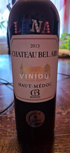 Bordéus Haut-Médoc Cru Bourgeois Château Bel Air 2013