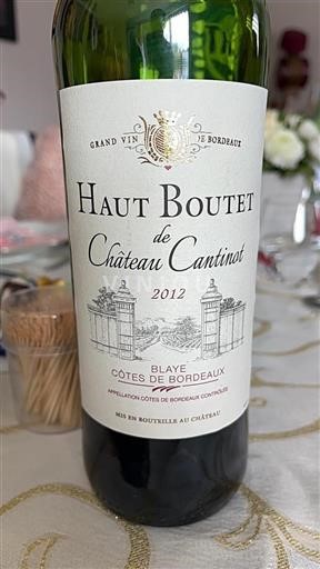 Bordéus Blaye-Côtes-de-Bordéus Château Cantinot Haut Boutet 2012