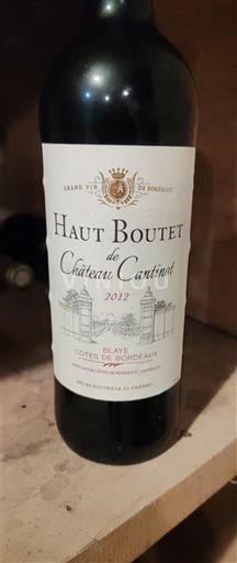 Bordeaux Blaye Côtes de Bordeaux Château Cantinot Haut Boutet 2012