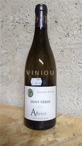Vin Blanc sec Arpège Domaine Barraud 2022 France Bourgogne Saint-Véran AOC