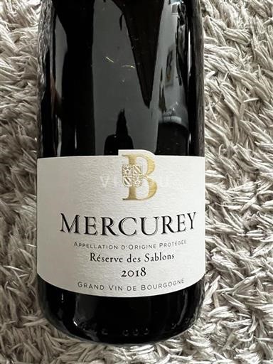 Bourgogne Mercurey Réserve des Sablons 2018