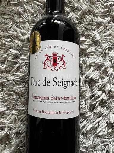 Bordeaux Puisseguin-saint-émilion Duc de Seignade 2018