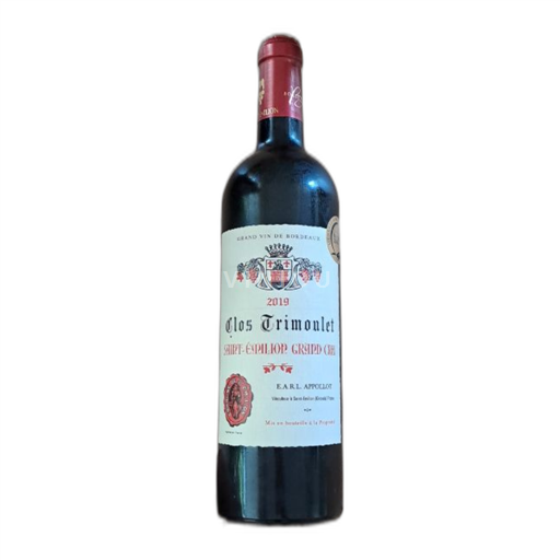 Vin Rouge sec Clos Trimoulet 2019 France Bordeaux Saint-Émilion Grand Cru AOC Grand Cru