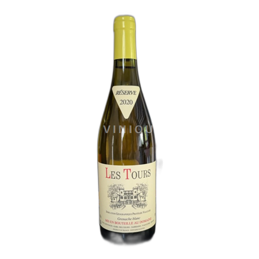 Vin Blanc sec Réserve Les Tours 2020 France Provence, basse vallée du Rhône, Corse Vaucluse IGP