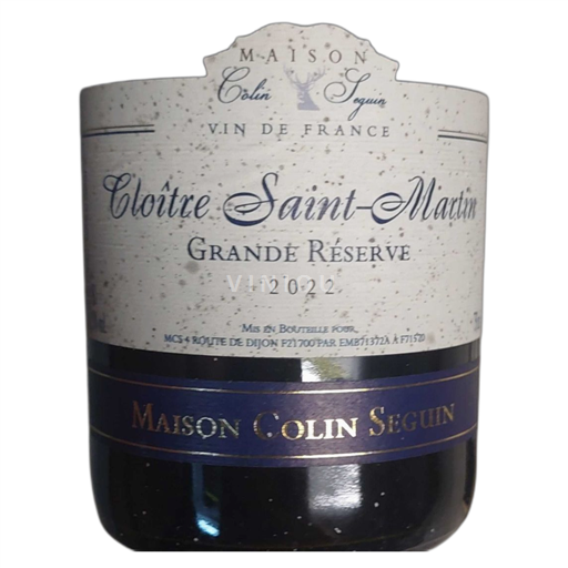 Vin Rouge sec Grande Réserve Maison Colin Seguin 2022 France Bourgogne Mâcon et mâcon-villages AOC