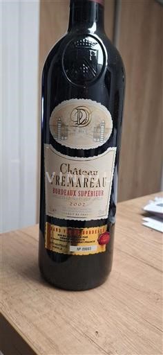 Vin Rouge sec Château Frémareau 2002 France Bordeaux Bordeaux supérieur AOC