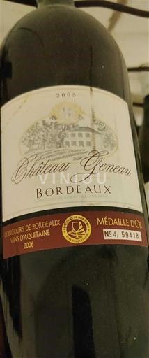 Bordeaux Château Geneau 2005