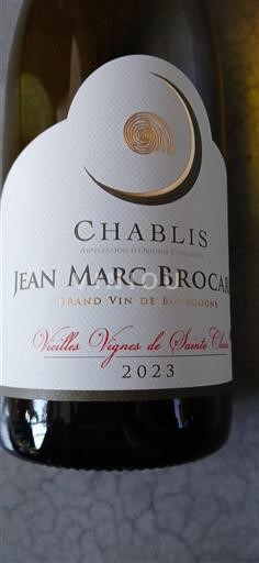 Vin Blanc sec Vieilles Vignes de Sainte Claire Jean-Marc Brocard 2023 France Bourgogne Chablis AOC